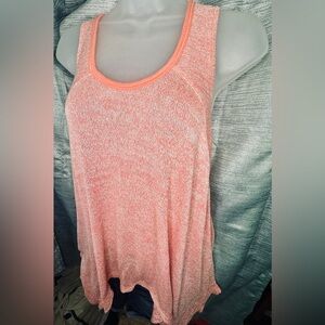 Just Be Pink Sleeveless Casual Loose Fit Crochet Knit Tank Top ~ W Large